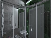Mała łazienka bez okna chłodniejsza z płytkami w odcieniach szarości jest idealna dla osób z zamiłowaniem do bardziej "surowych" przestrzeni